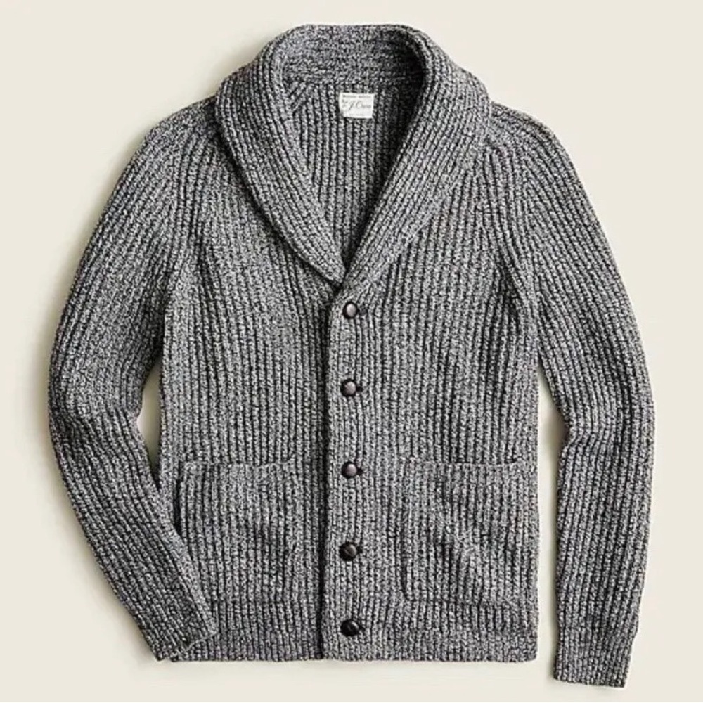 NWT J.Crew RUGGED MERINO WOOL SHAWL-COLLAR CARDIGAN SWEATER